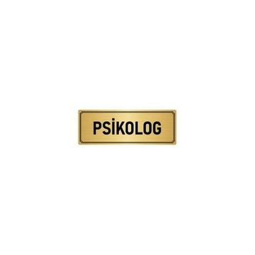 Özarslan Dizayn Departman Kapı İsimliği Psikolog 7x20 cm Altın Renk Metal Yönlendirme Levhası