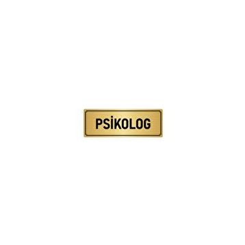 Özarslan Dizayn Departman Kapı İsimliği Psikolog 7x20 cm Altın Renk Metal Yönlendirme Levhası