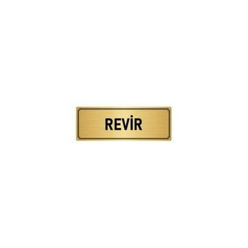 Özarslan Dizayn Departman Kapı İsimliği Revir 10x20 cm Altın Renk Metal Yönlendirme Levhası