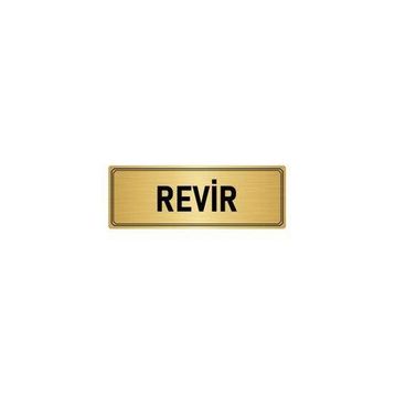 Özarslan Dizayn Departman Kapı İsimliği Revir 10x20 cm Altın Renk Metal Yönlendirme Levhası