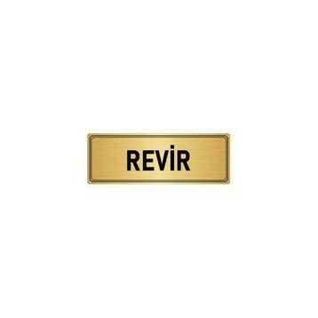 Özarslan Dizayn Departman Kapı İsimliği Revir 10x20 cm Altın Renk Metal Yönlendirme Levhası