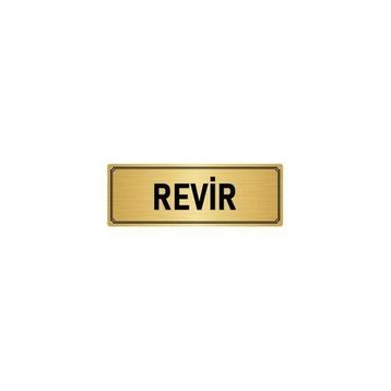 Özarslan Dizayn Departman Kapı İsimliği Revir 10x20 cm Altın Renk Metal Yönlendirme Levhası