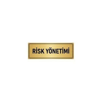 Özarslan Dizayn Departman Kapı İsimliği Risk Yönetimi 10x20 cm Altın Renk Metal Yönlendirme Levhası