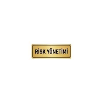 Özarslan Dizayn Departman Kapı İsimliği Risk Yönetimi 7x20 cm Altın Renk Metal Yönlendirme Levhası