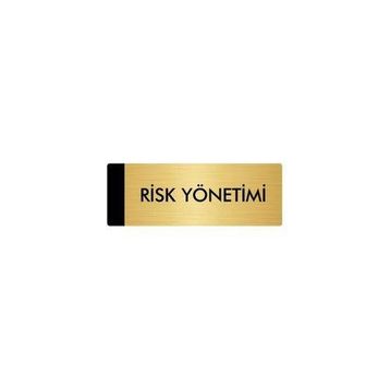 Özarslan Dizayn Departman Kapı İsimliği Risk Yönetimi 7x20 cm Altın Renk Metal Yönlendirme Levhası