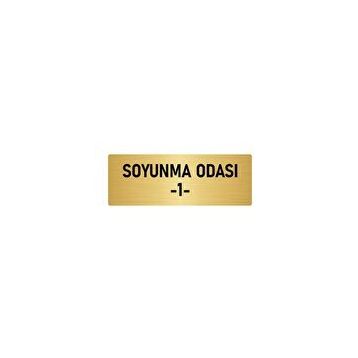 Özarslan Dizayn Departman Kapı İsimliği Soyunma Odası 1 5x20 cm Altın Renk Metal Yönlendirme Levhası