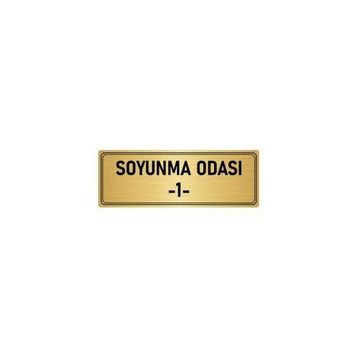 Özarslan Dizayn Departman Kapı İsimliği Soyunma Odası 1 5x20 cm Altın Renk Metal Yönlendirme Levhası