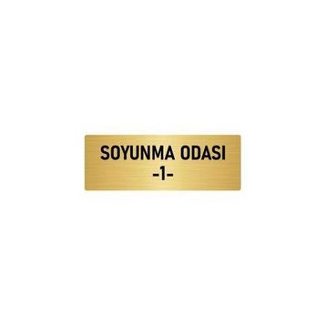 Özarslan Dizayn Departman Kapı İsimliği Soyunma Odası 1 5x20 cm Altın Renk Metal Yönlendirme Levhası
