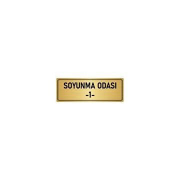 Özarslan Dizayn Departman Kapı İsimliği Soyunma Odası 1 7x20 cm Altın Renk Metal Yönlendirme Levhası