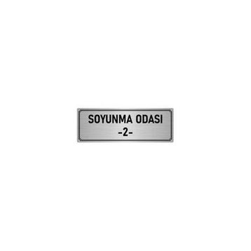 Özarslan Dizayn Departman Kapı İsimliği Soyunma Odası 2 5x20 cm Gümüş Renk Metal Yönlendirme Levhası