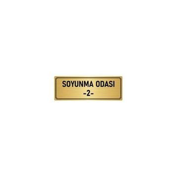 Özarslan Dizayn Departman Kapı İsimliği Soyunma Odası 2 7x20 cm Altın Renk Metal Yönlendirme Levhası