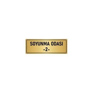Özarslan Dizayn Departman Kapı İsimliği Soyunma Odası 2 7x20 cm Altın Renk Metal Yönlendirme Levhası