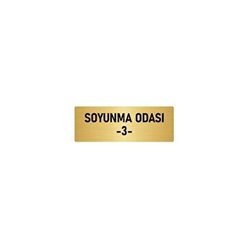 Özarslan Dizayn Departman Kapı İsimliği Soyunma Odası 3 5x20 cm Altın Renk Metal Yönlendirme Levhası
