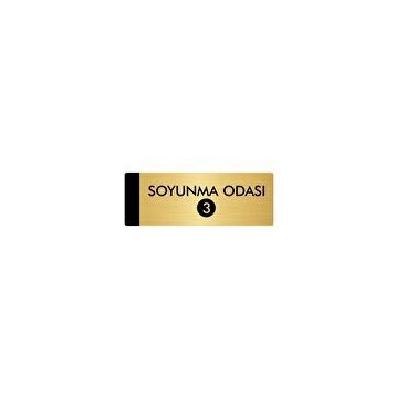 Özarslan Dizayn Departman Kapı İsimliği Soyunma Odası 3 5x20 cm Altın Renk Metal Yönlendirme Levhası