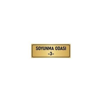 Özarslan Dizayn Departman Kapı İsimliği Soyunma Odası 3 5x20 cm Altın Renk Metal Yönlendirme Levhası