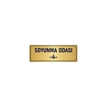 Özarslan Dizayn Departman Kapı İsimliği Soyunma Odası 4 10x20 cm Altın Renk Metal Yönlendirme Levhası