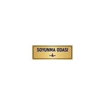Özarslan Dizayn Departman Kapı İsimliği Soyunma Odası 4 10x20 cm Altın Renk Metal Yönlendirme Levhası
