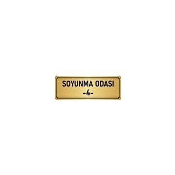 Özarslan Dizayn Departman Kapı İsimliği Soyunma Odası 4 7x20 cm Altın Renk Metal Yönlendirme Levhası