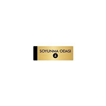 Özarslan Dizayn Departman Kapı İsimliği Soyunma Odası 4 7x20 cm Altın Renk Metal Yönlendirme Levhası