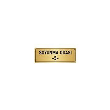 Özarslan Dizayn Departman Kapı İsimliği Soyunma Odası 5 7x20 cm Altın Renk Metal Yönlendirme Levhası