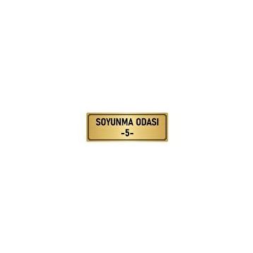 Özarslan Dizayn Departman Kapı İsimliği Soyunma Odası 5 7x20 cm Altın Renk Metal Yönlendirme Levhası