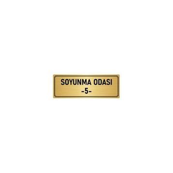Özarslan Dizayn Departman Kapı İsimliği Soyunma Odası 5 7x20 cm Altın Renk Metal Yönlendirme Levhası