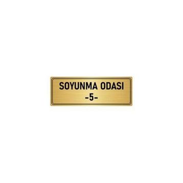 Özarslan Dizayn Departman Kapı İsimliği Soyunma Odası 5 7x20 cm Altın Renk Metal Yönlendirme Levhası