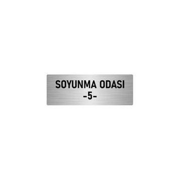 Özarslan Dizayn Departman Kapı İsimliği Soyunma Odası 5 7x20 cm Gümüş Renk Metal Yönlendirme Levhası