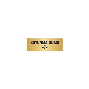 Özarslan Dizayn Departman Kapı İsimliği Soyunma Odası 7 5x20 cm Altın Renk Metal Yönlendirme Levhası