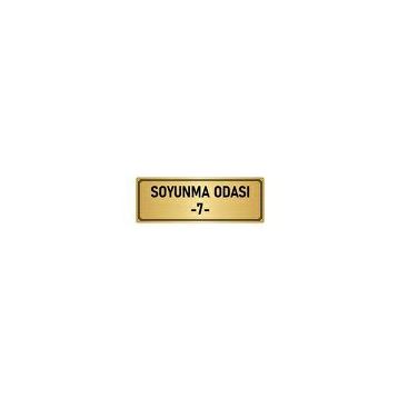 Özarslan Dizayn Departman Kapı İsimliği Soyunma Odası 7 5x20 cm Altın Renk Metal Yönlendirme Levhası