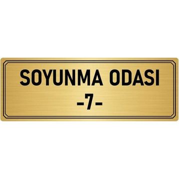 Özarslan Dizayn Departman Kapı İsimliği Soyunma Odası 7 5x20 cm Altın Renk Metal Yönlendirme Levhası