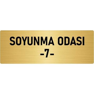 Özarslan Dizayn Departman Kapı İsimliği Soyunma Odası 7 5x20 cm Altın Renk Metal Yönlendirme Levhası