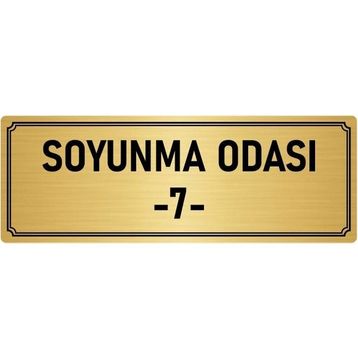 Özarslan Dizayn Departman Kapı İsimliği Soyunma Odası 7 5x20 cm Altın Renk Metal Yönlendirme Levhası