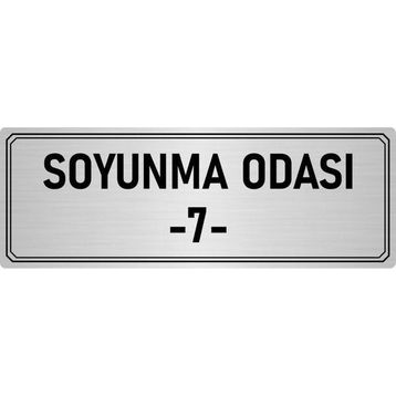 Özarslan Dizayn Departman Kapı İsimliği Soyunma Odası 7 5x20 cm Gümüş Renk Metal Yönlendirme Levhası
