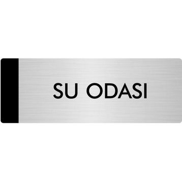 Özarslan Dizayn Departman Kapı İsimliği Su Odası 10x20 cm Gümüş Renk Metal Yönlendirme Levhası