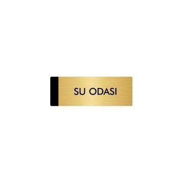 Özarslan Dizayn Departman Kapı İsimliği Su Odası 5x20 cm Altın Renk Metal Yönlendirme Levhası