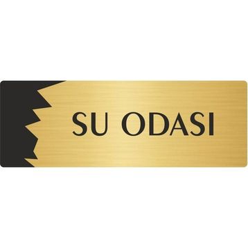 Özarslan Dizayn Departman Kapı İsimliği Su Odası 5x20 cm Altın Renk Metal Yönlendirme Levhası