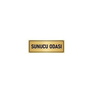 Özarslan Dizayn Departman Kapı İsimliği Sunucu Odası 5x20 cm Altın Renk Metal Yönlendirme Levhası