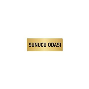Özarslan Dizayn Departman Kapı İsimliği Sunucu Odası 5x20 cm Altın Renk Metal Yönlendirme Levhası
