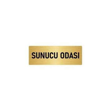 Özarslan Dizayn Departman Kapı İsimliği Sunucu Odası 7x20 cm Altın Renk Metal Yönlendirme Levhası