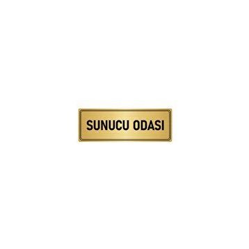 Özarslan Dizayn Departman Kapı İsimliği Sunucu Odası 7x20 cm Altın Renk Metal Yönlendirme Levhası
