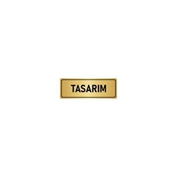 Özarslan Dizayn Departman Kapı İsimliği Tasarım 5x20 cm Altın Renk Metal Yönlendirme Levhası