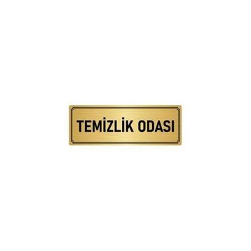 Özarslan Dizayn Departman Kapı İsimliği Temizlik Odası 5x20 cm Altın Renk Metal Yönlendirme Levhası