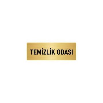Özarslan Dizayn Departman Kapı İsimliği Temizlik Odası 5x20 cm Altın Renk Metal Yönlendirme Levhası