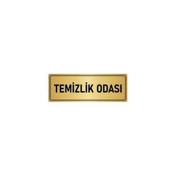 Özarslan Dizayn Departman Kapı İsimliği Temizlik Odası 5x20 cm Altın Renk Metal Yönlendirme Levhası