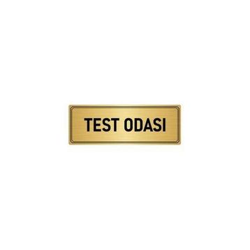 Özarslan Dizayn Departman Kapı İsimliği Test Odası 7x20 cm Altın Renk Metal Yönlendirme Levhası