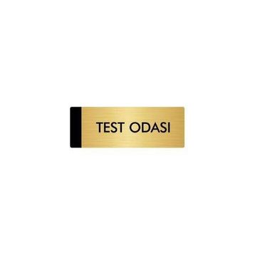 Özarslan Dizayn Departman Kapı İsimliği Test Odası 7x20 cm Altın Renk Metal Yönlendirme Levhası