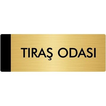 Özarslan Dizayn Departman Kapı İsimliği Tıraş Odası 7x20 cm Altın Renk Metal Yönlendirme Levhası