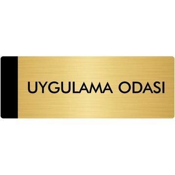 Özarslan Dizayn Departman Kapı İsimliği Uygulama Odası 10x20 cm Altın Renk Metal Yönlendirme Levhası