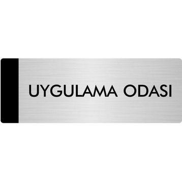 Özarslan Dizayn Departman Kapı İsimliği Uygulama Odası 5x20 cm Gümüş Renk Metal Yönlendirme Levhası